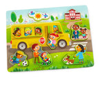 BATTAT WOODY - CASSE-TÊTE DE BOIS 8 PIÈCES - AUTOBUS SCOLAIRE "PEEK & EXPLORE"