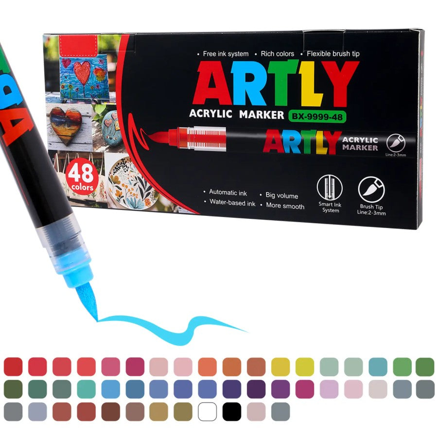 BIA - ENSEMBLE DE 48 CRAYONS À L'ACRYLIQUE