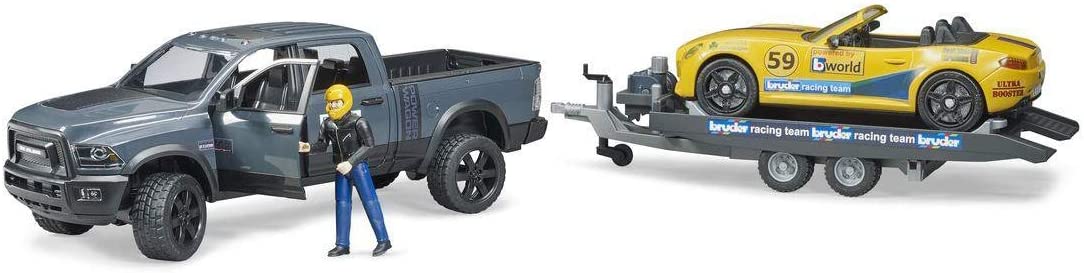 BRUDER - DODGE RAM 2500 WITH RACING CAR #02504