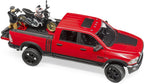 BRUDER - RAM PICK-UP RED WITH SCRAMBLER MOTORCYCLE D