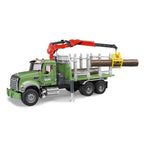 BRUDER - CAMION DE TRANSPORT DE BOIS GRANITE MACK AVEC TROIS TRONCS D'ARBRES #02824