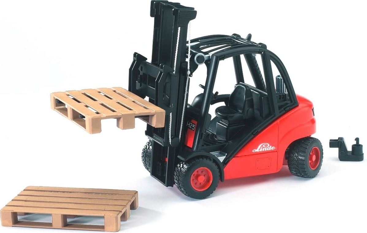 BRUDER - CHARIOT ÉLÉVATEUR LINDE H30D AVEC DISPOSITIF D'ATTELAGE #02511