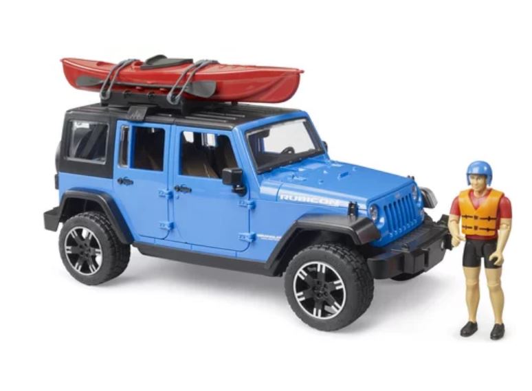 BRUDER - JEEP WRANGLER RUBICON UNLIMITED WITH KAYAK AND KAYAKER #02529