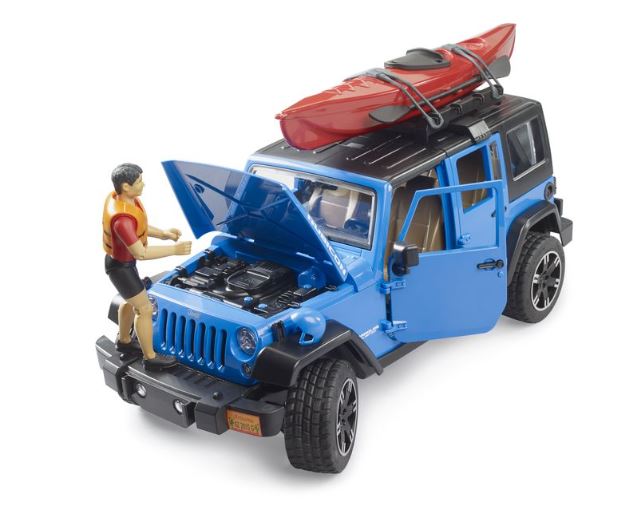 BRUDER - JEEP WRANGLER RUBICON UNLIMITED WITH KAYAK AND KAYAKER #02529