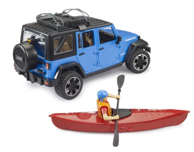 BRUDER - JEEP WRANGLER RUBICON UNLIMITED WITH KAYAK AND KAYAKER #02529