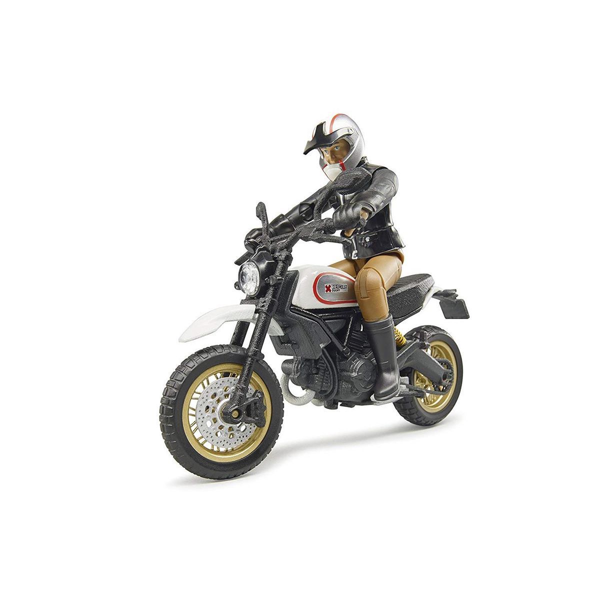 BRUDER - MOTO SCRAMBLER DUCATI AVEC CHAUFFEUR
