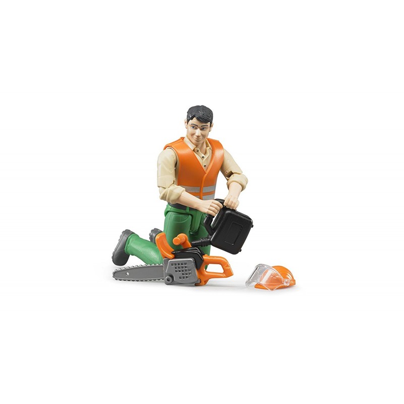 BRUDER - OUVRIER FORESTIER AVEC ACCESSOIRES #60030