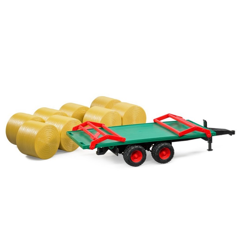 BRUDER - BALE TRANSPORT TRAILER WITH 8 BALES