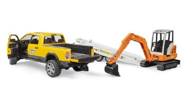 BRUDER - RAM RENTAL SERVICE WITH TRAILER / MINI EXCAVATOR #02546