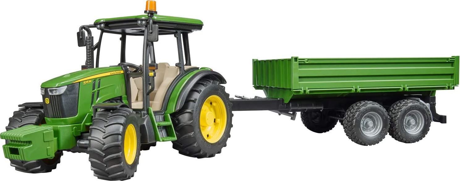 BRUDER - TRACTEUR AVEC REMORQUE 5115M - JOHN DEERE #09816