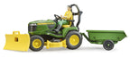 BRUDER - TRACTEUR TONDEUSE JOHN DEERE AVEC REMORQUE ET FIGURINE #09824