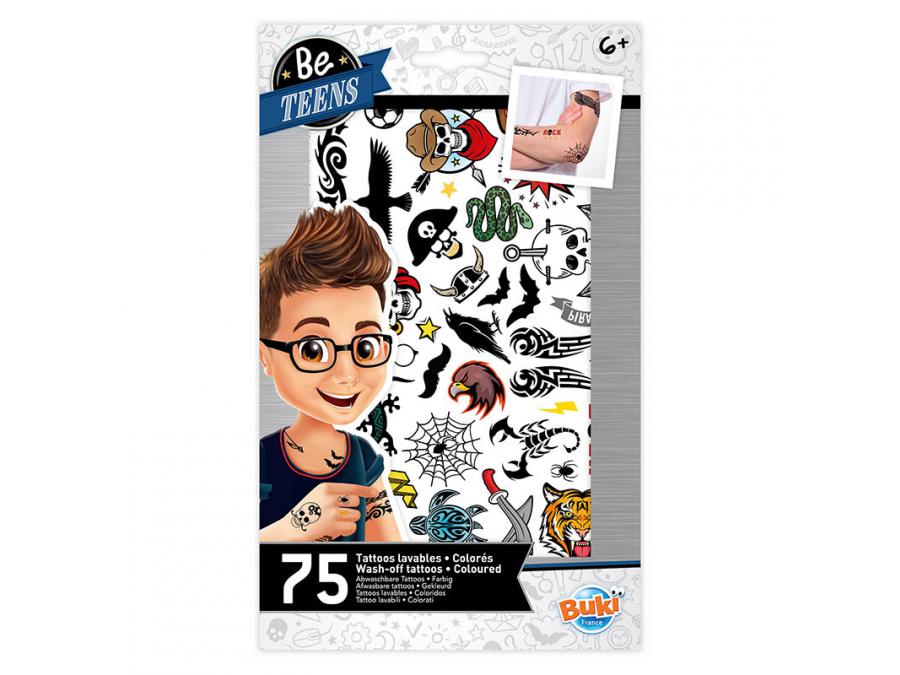 BUKI - TATTOOS LAVABLES 75 PIÈCES - GARÇONS
