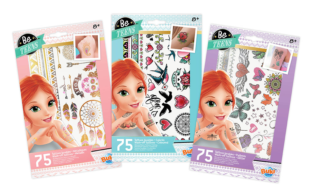 TATTOOS LAVABLES 75 PIÈCES ASST