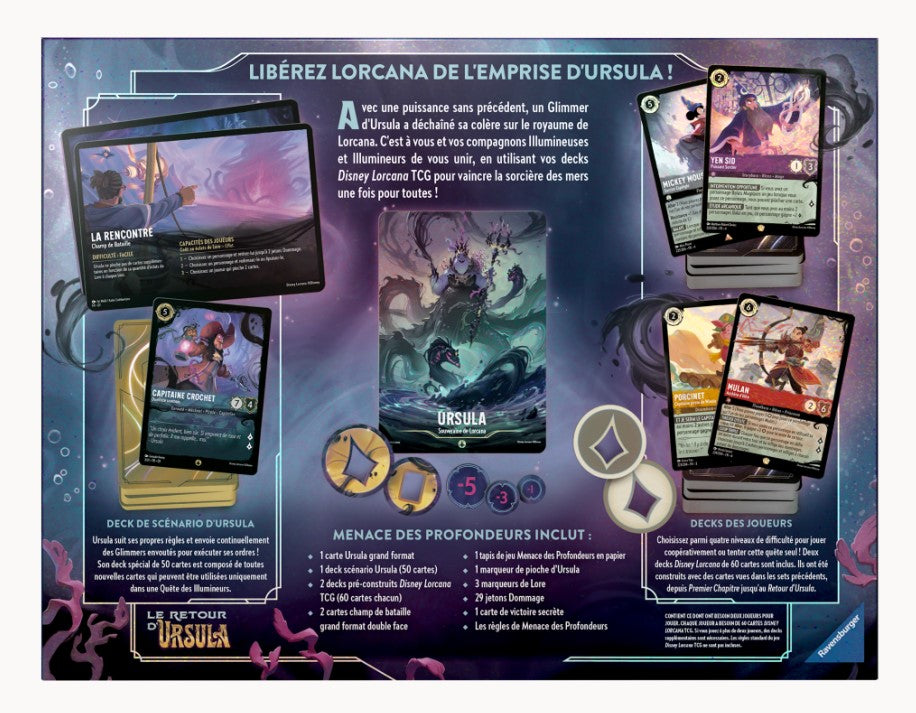 CARTES DISNEY LORCANA - QUÊTE DES ILLUMIEURS (RETOUR D'URSULA) - Version française