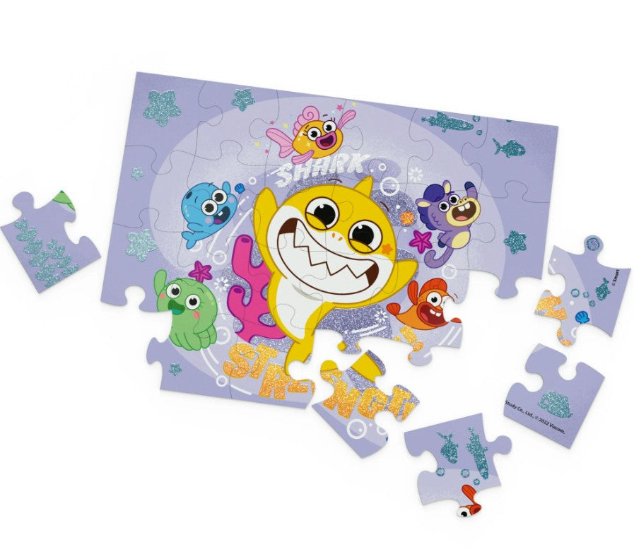 CASSE-TÊTE 24 OU 48 PIÈCES SCINTILLANT (PEPPA PIG, L.O.L SURPRISE!, MINNIE MOUSE OU BABY SHARK) ASST