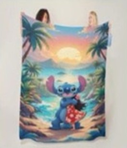 COUVERTURE STITCH À LA PLAGE 5 PIEDS X 4 PIEDS