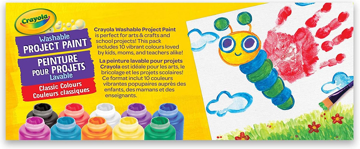 CRAYOLA - 10 BOUTEILLES PEINTURE LAVABLE