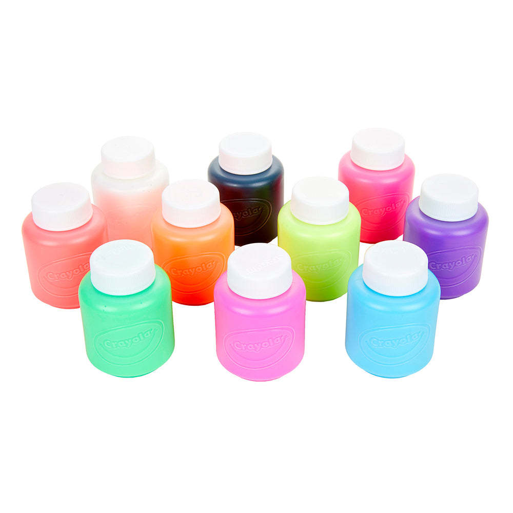 CRAYOLA - 10 WASHABLE NEON PAINT BOTTLES