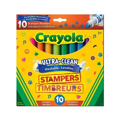 CRAYOLA - 10 MARQUEURS TIMBREURS ULTRA-CLEAN