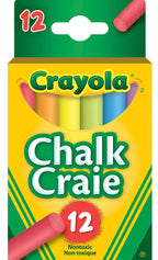 CRAYOLA - 12 BATONS DE CRAIE COULEUR
