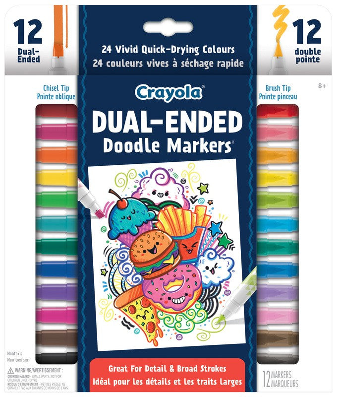 CRAYOLA - 12 MARQUEUR DOODLE À DOUBLE POINTE