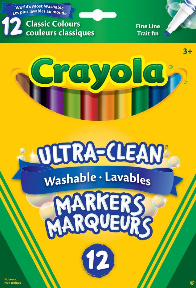 CRAYOLA - 12 MARQUEUR FINS COULEUR ORIGINALE