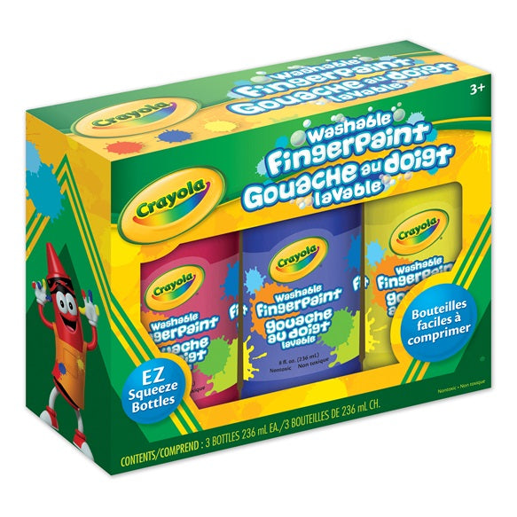 CRAYOLA - 3 TUBES PEINTURE À DOIGTS LAVABLE