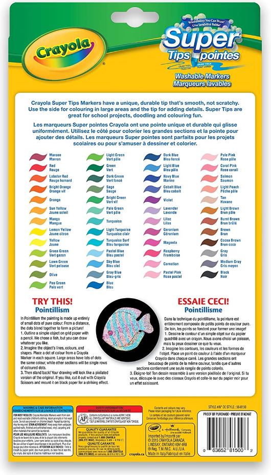 CRAYOLA - 50 MARQUEURS SUPER POINTES