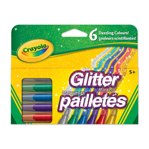 CRAYOLA - 6 MARQUEURS PAILLETÉS