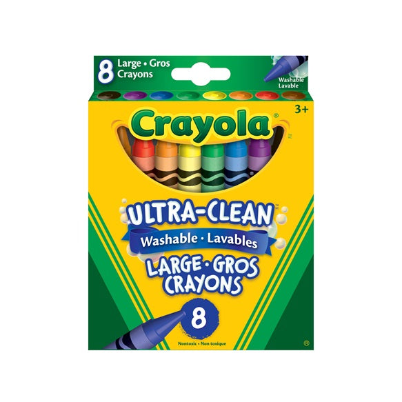 CRAYOLA - 8 CRAYONS DE CIRE LAVABLES