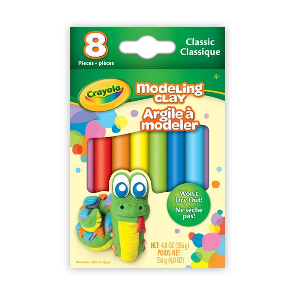 CRAYOLA - ARGILE À MODELER CLASSIQUE 8 PIÈCES