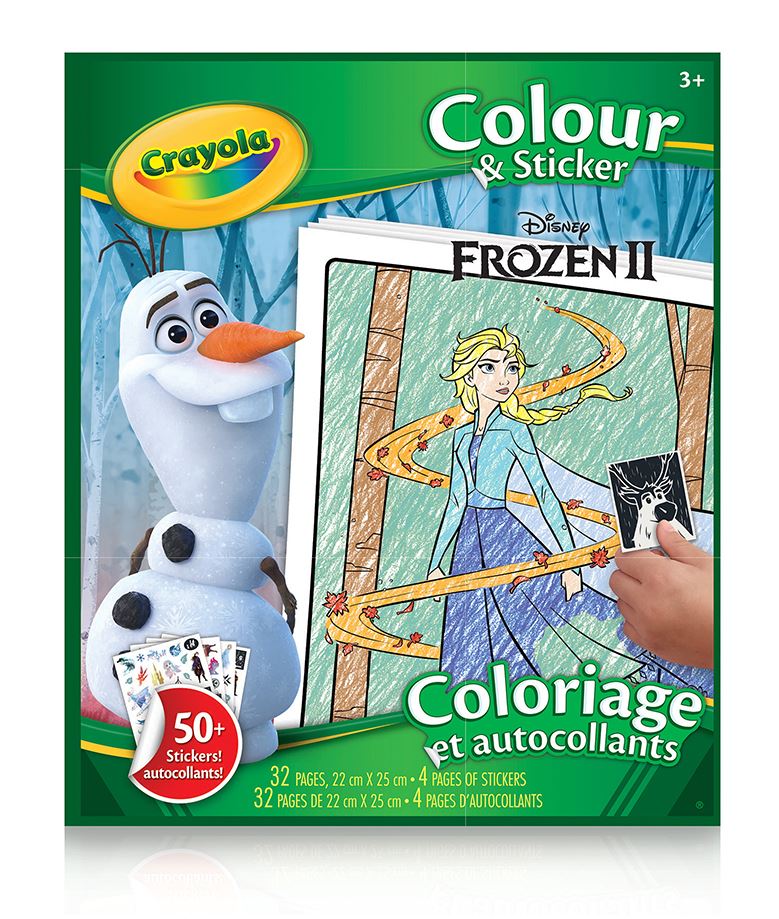 CRAYOLA - CAHIER À COLORIER 32 PAGES + AUTOCOLLANTS - LA REINE DES NEIGES 2 ASST