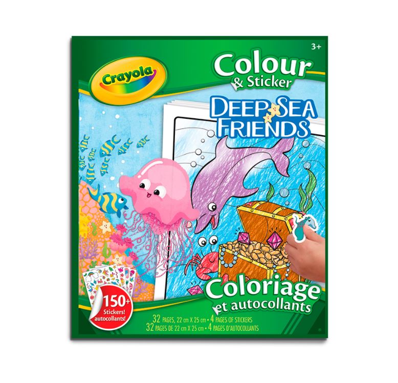 CRAYOLA - 32-PAGE COLORING BOOK + STICKERS - OCEAN PALS