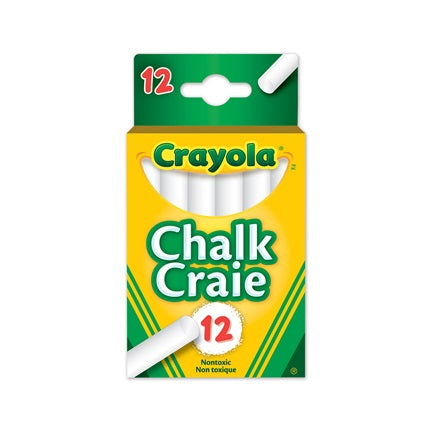 CRAYOLA CRAIE BLANCHE 12 BATONS