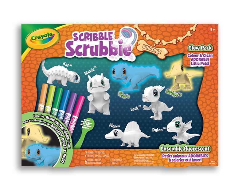CRAYOLA - SCRIBBLE SCRUBBIE - DINOSAURE 7 PIÈCES