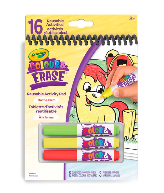 CRAYOLA - TABLETTE D'ACTIVITÉS RÉUTILISABLE - AMIS DE LA FERME