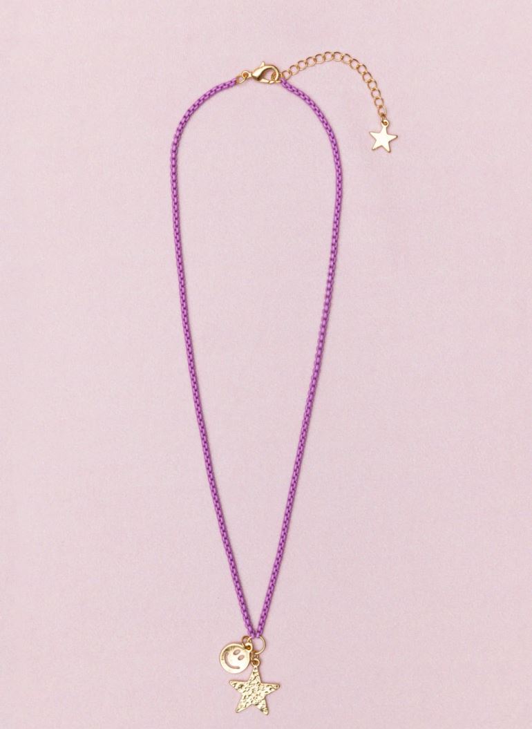 COLLIER AVEC PENDENTIFS ÉTOILE ET SOURIRE