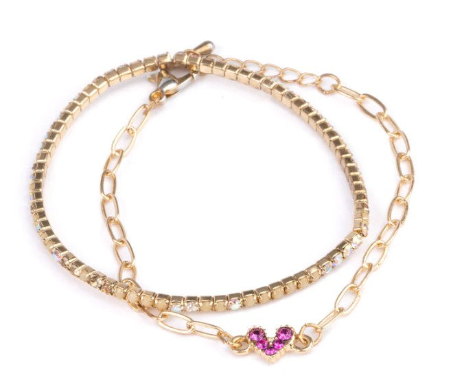 ENSEMBLE DE 2 BRACELETS CHIC AVEC COEUR