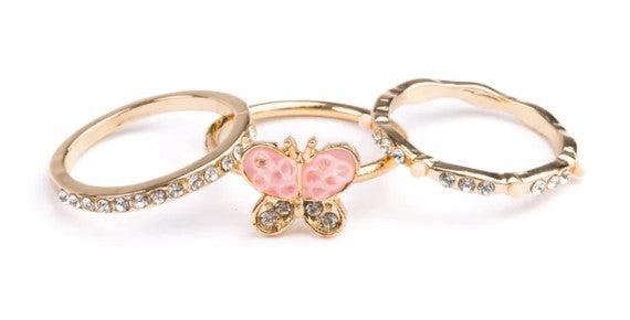 ENSEMBLE DE 3 BAGUES PAPILLON BRILLANT