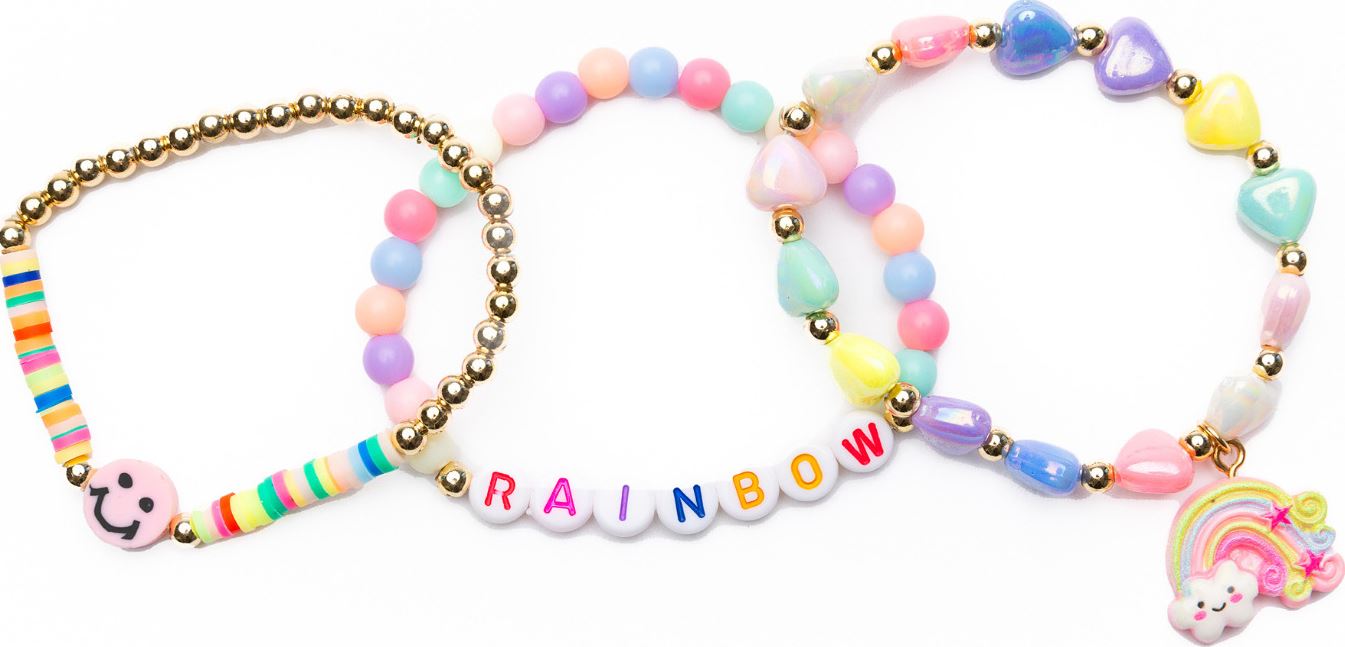 ENSEMBLE DE 3 BRACELETS ARC-EN-CIEL