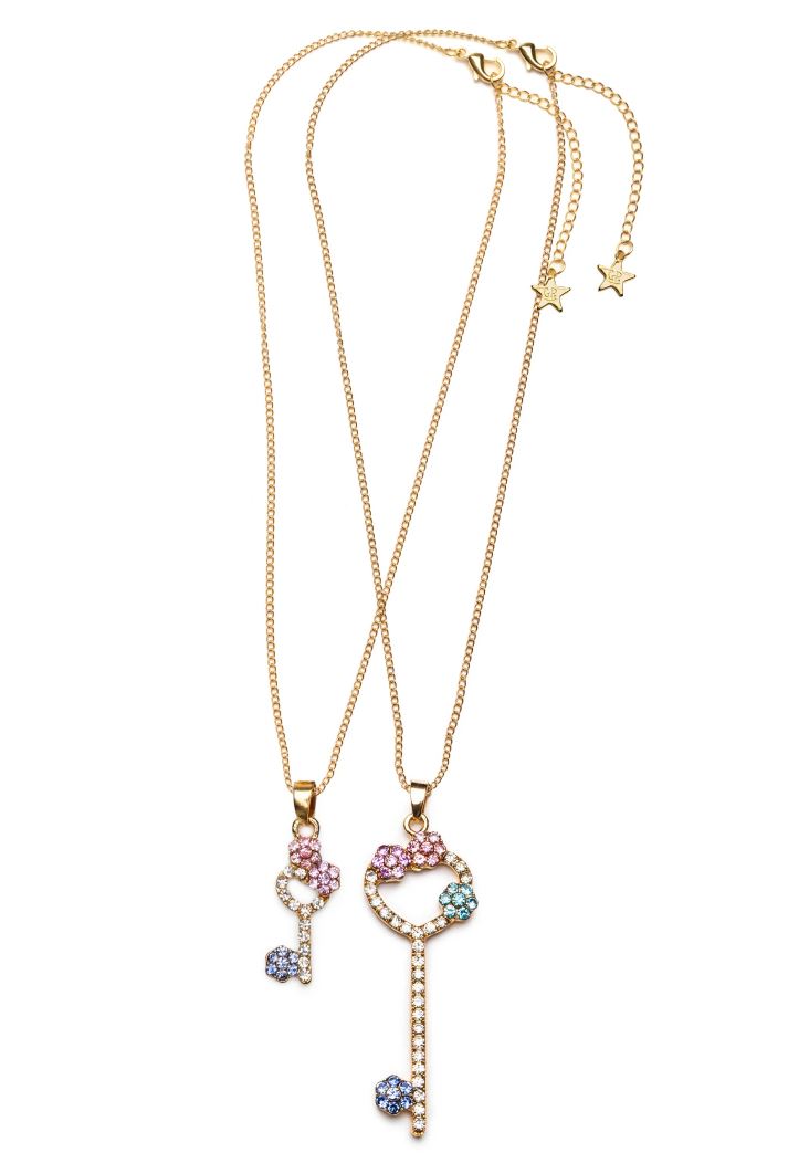 ENSEMBLE DE COLLIER AVEC PENDENTIF DE CLÉ BRILLANT
