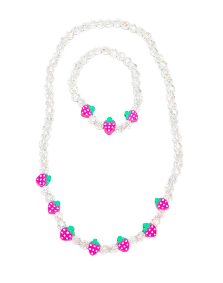 ENSEMBLE DE COLLIER ET BRACELET AVEC FRAISES