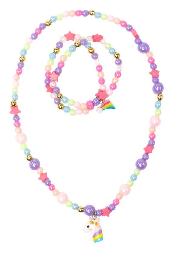 RAINBOW UNICORN NECKLACE AND BRACELET SET