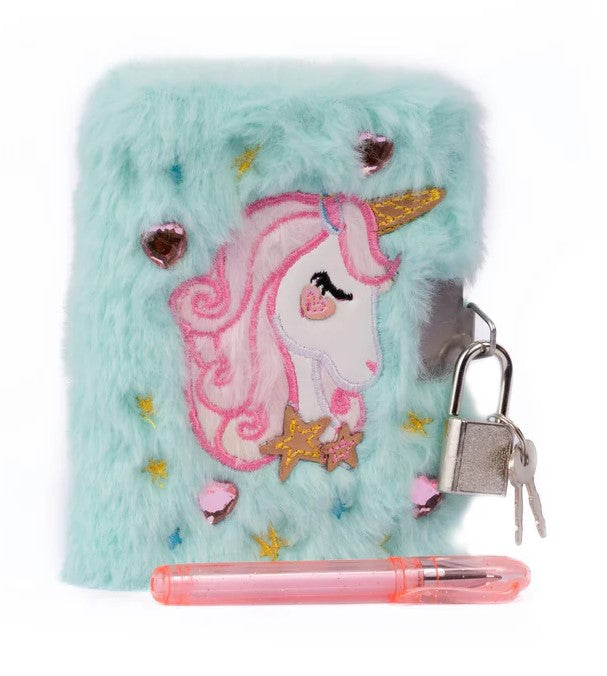PLUSH DIARY WITH UNICORN PADLOCK