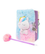 JOURNAL INTIME SQUISHY - AMIS À FOURRURE LICORNES AVEC CADENAS ASST