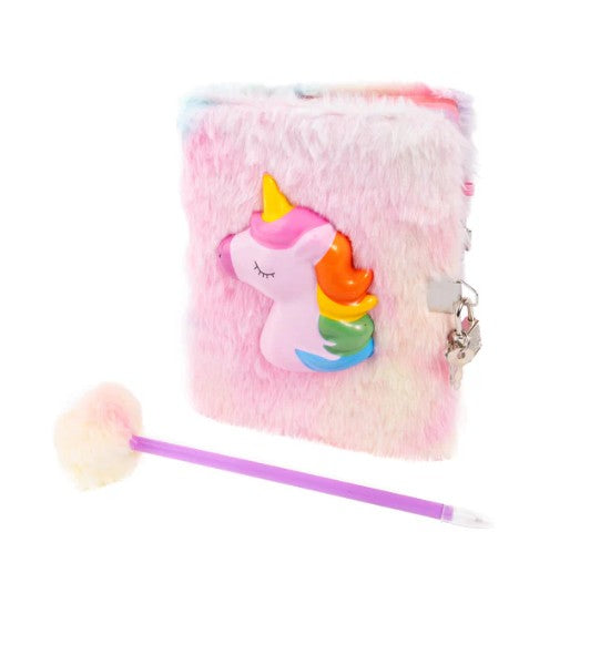 JOURNAL INTIME SQUISHY - AMIS À FOURRURE LICORNES AVEC CADENAS ASST