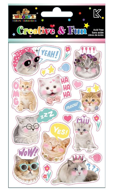 AUTOCOLLANTS EMOJIS CHATS (ÉMOTICÔNES)