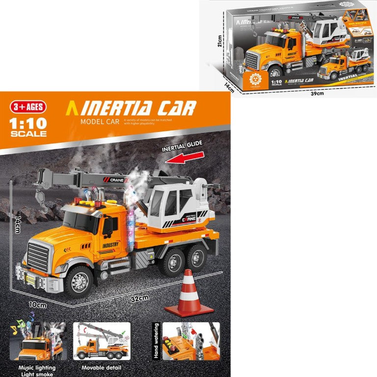 FRICTION CRANE TRUCK WITH SOUND, LIGHT AND STEAM (1:10 SCALE)
