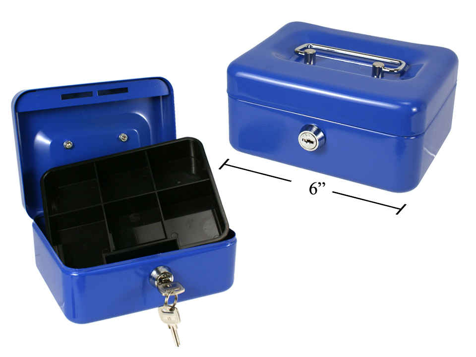 BLUE MONEY BOX WITH KEY (SEE SALES #02526-1)