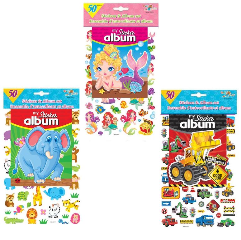 ENSEMBLE D'AUTOCOLLANTS ET ALBUM ASST